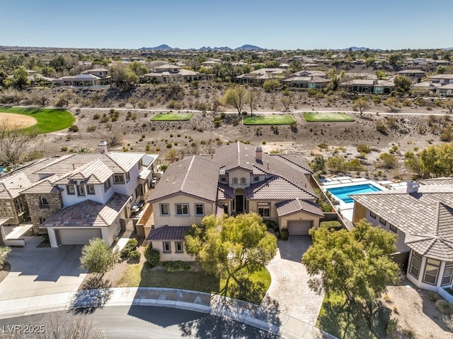 bird's eye view with a residential view