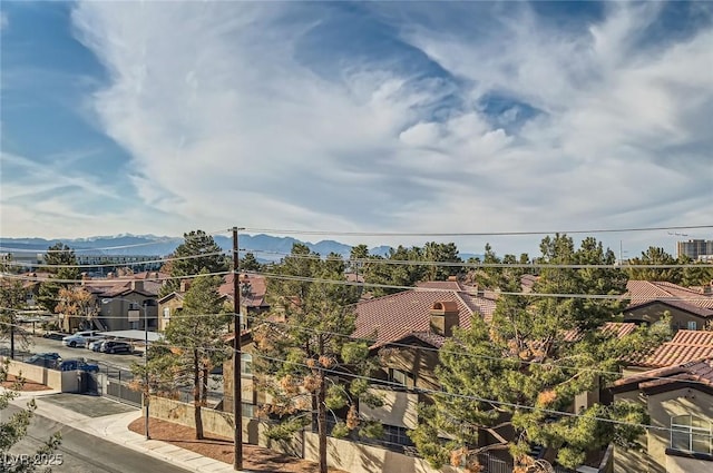 exterior space with a mountain view