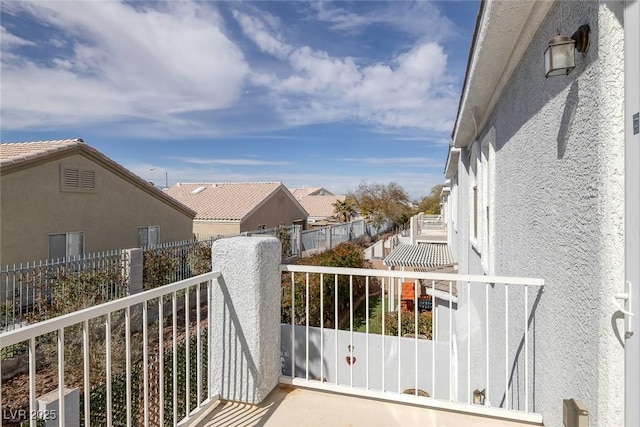 balcony featuring a residential view