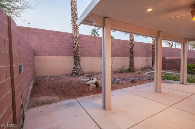 view of patio / terrace with a fenced backyard