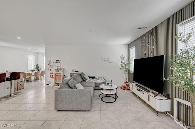 6747 Marjoram St, Las Vegas, NV 89166 - living room with light tile patterned floors and recessed lighting