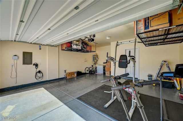 6747 Marjoram St, Las Vegas, NV 89166 - workout room with a garage and electric panel