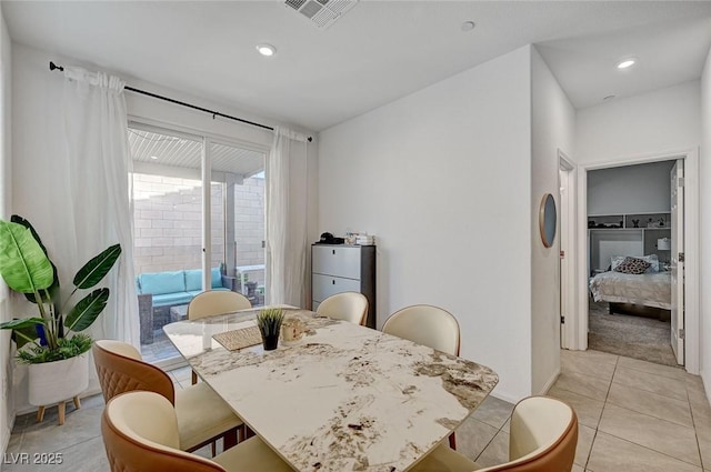 6747 Marjoram St, Las Vegas, NV 89166 - dining room with light tile patterned floors and recessed lighting