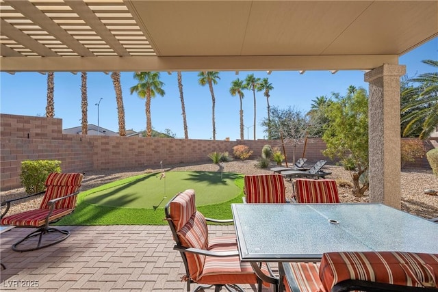 view of patio / terrace featuring a fenced backyard