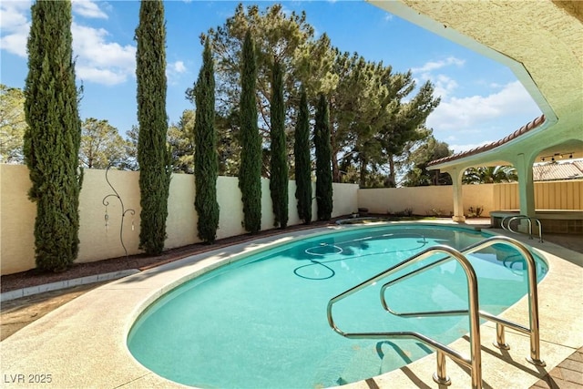 view of pool featuring a fenced backyard and a fenced in pool