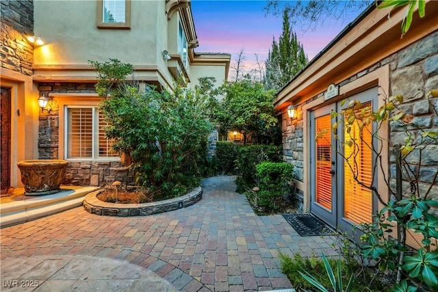 view of patio / terrace featuring french doors