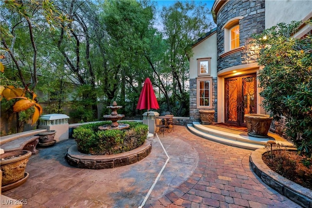 view of patio with french doors