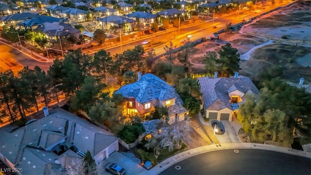 aerial view with a residential view