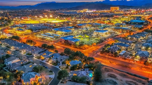 aerial view featuring a mountain view