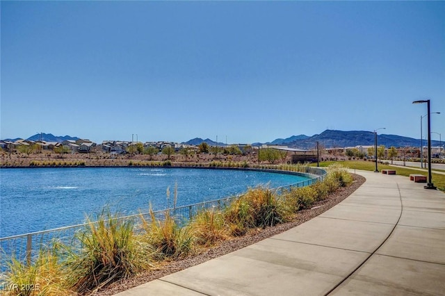 view of water feature featuring a mountain view