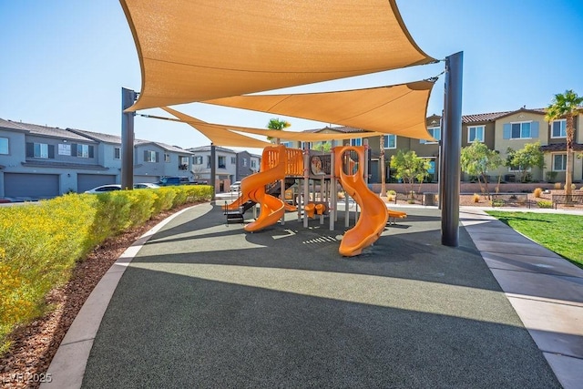 community playground featuring a residential view