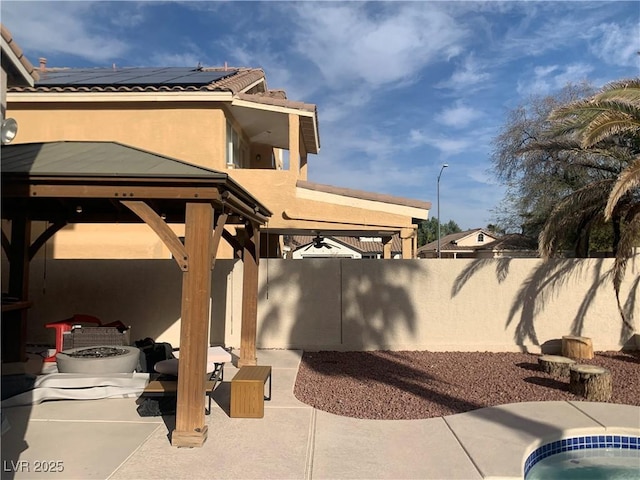 view of patio / terrace featuring a fenced backyard and outdoor dining space