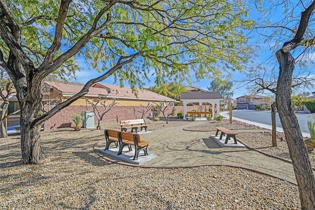 view of yard featuring a gazebo