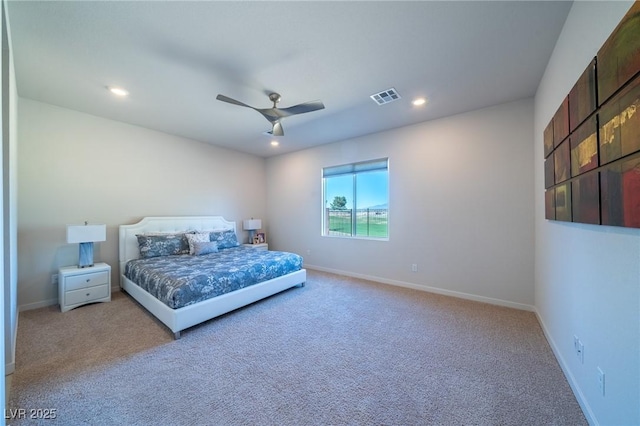 4400 E Cactus Canyon Dr, Pahrump, NV 89061 - bedroom featuring visible vents, light carpet, and baseboards