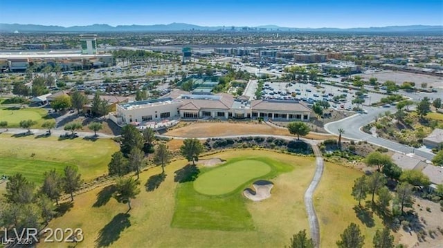 bird's eye view featuring a mountain view