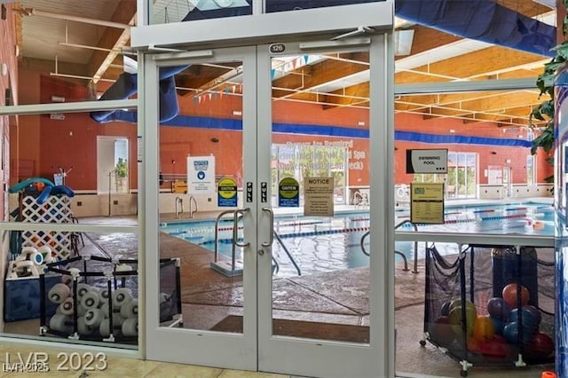 interior space with french doors