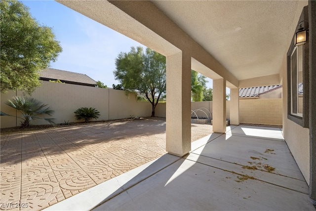 view of patio with a fenced backyard