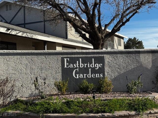 view of community sign