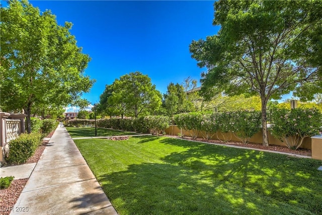 view of yard featuring fence