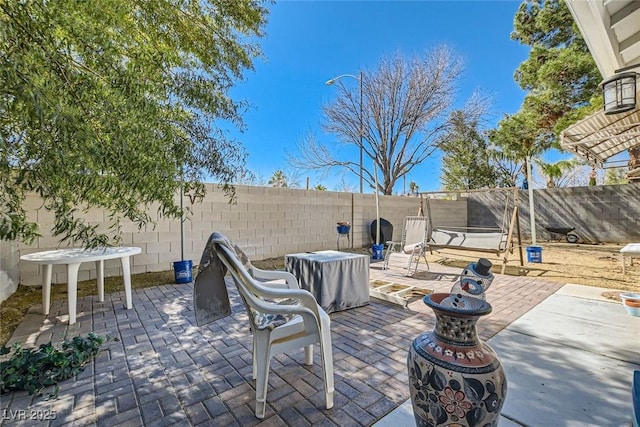 view of patio / terrace with a fenced backyard