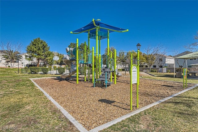 community playground with a yard