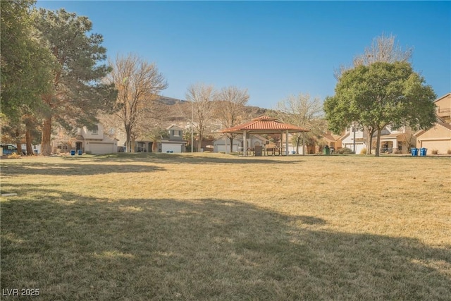 view of yard featuring a gazebo