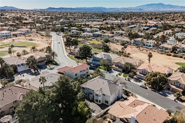 aerial view with a residential view and a mountain view