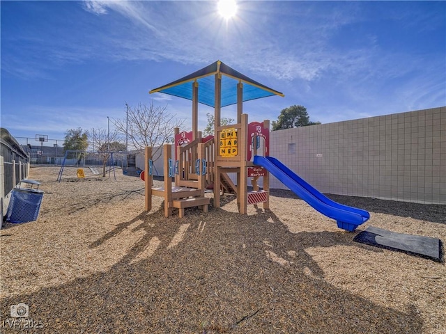 communal playground with fence