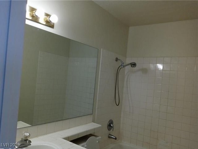 full bathroom with  shower combination and vanity