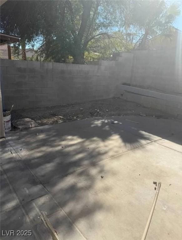 view of patio with a fenced backyard