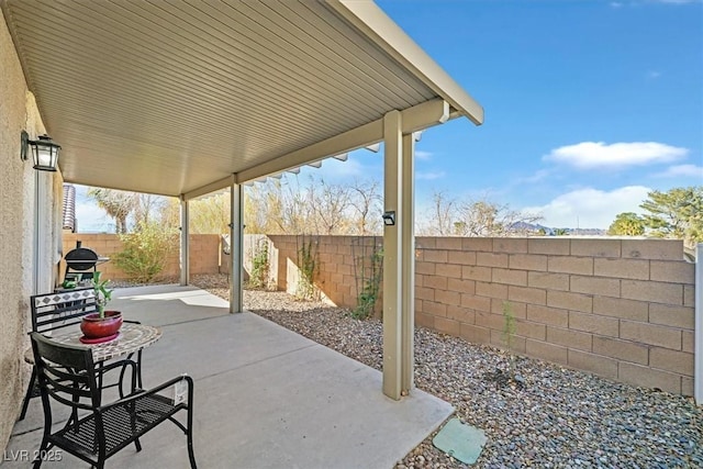 view of patio featuring a fenced backyard