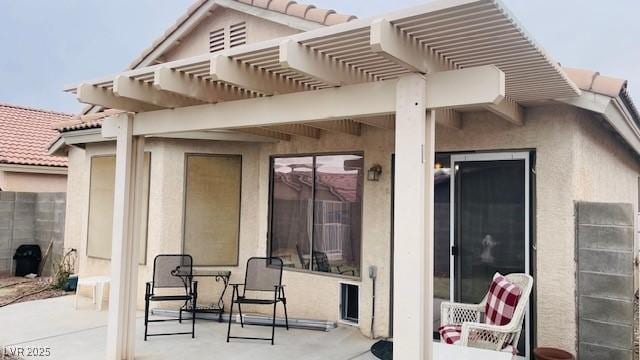 view of patio with a pergola