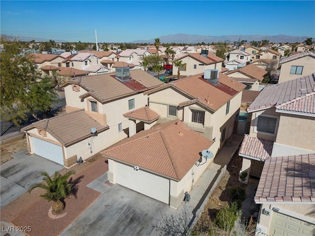 drone / aerial view with a residential view