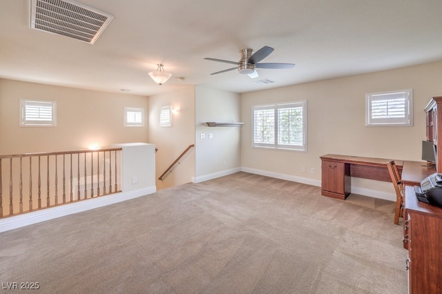 1332 Cedar Berry Ct, Henderson, NV 89012 - unfurnished office with light colored carpet, a ceiling fan, and baseboards