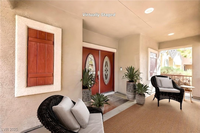 1332 Cedar Berry Ct, Henderson, NV 89012 - doorway to property with covered porch and stucco siding