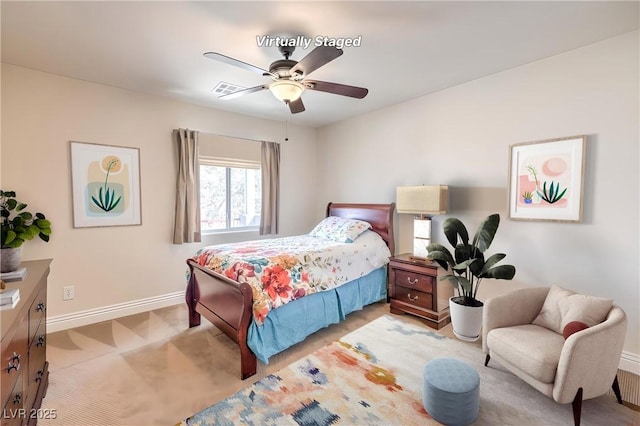 1332 Cedar Berry Ct, Henderson, NV 89012 - bedroom with baseboards, a ceiling fan, and carpet flooring