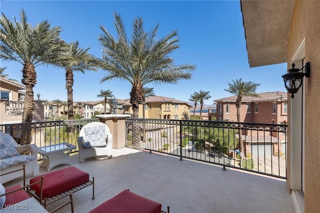 balcony with a residential view