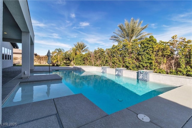 pool with a patio