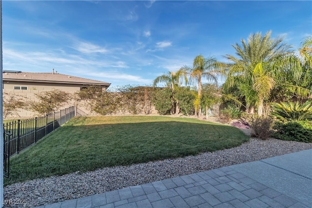 view of yard with fence