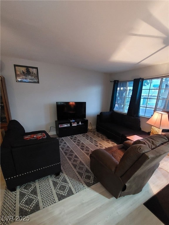 living area featuring wood finished floors