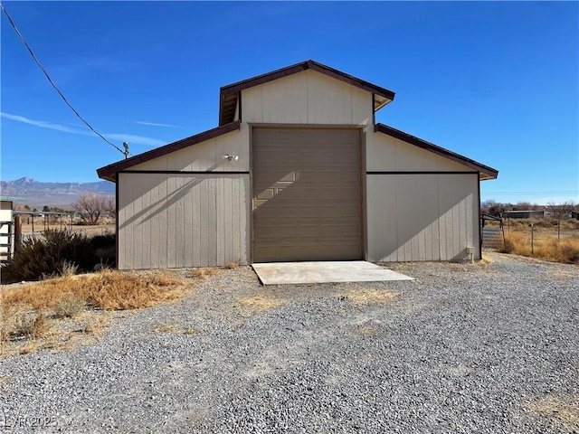 exterior space with an outbuilding