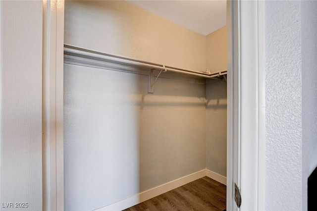 spacious closet with wood finished floors