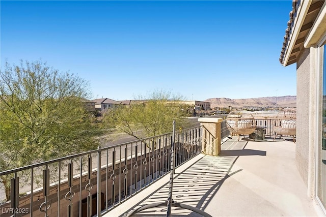 balcony with a mountain view