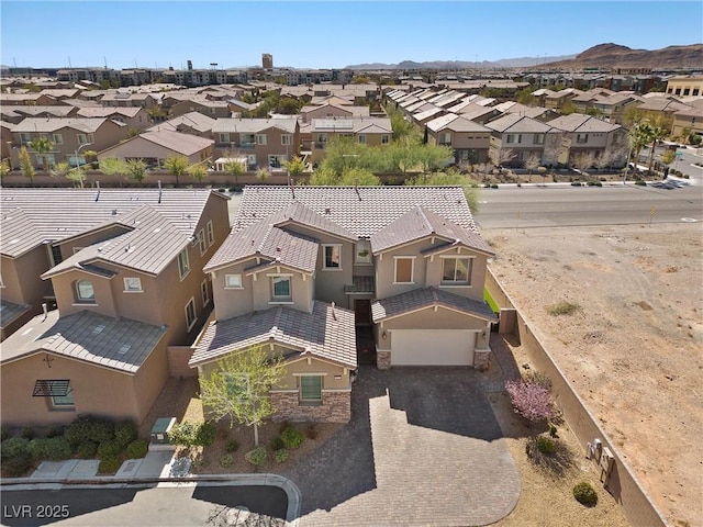 aerial view with a residential view