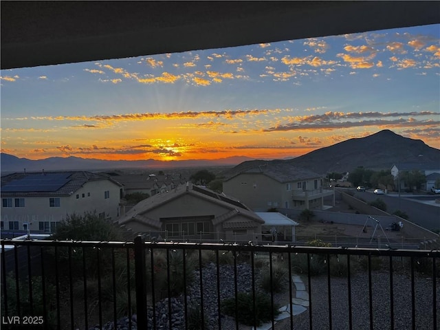 mountain view featuring a residential view