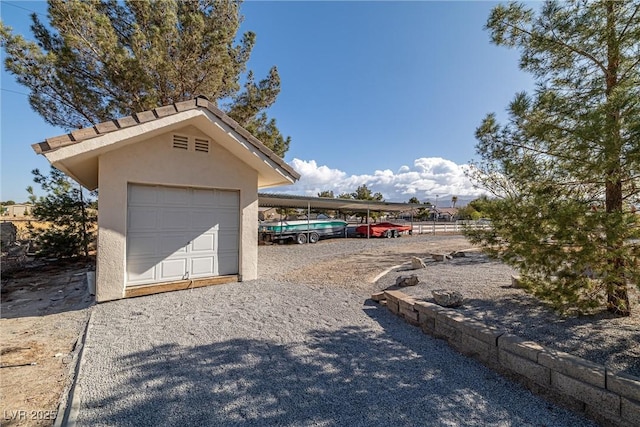view of garage
