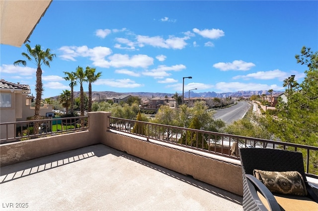 balcony with a mountain view