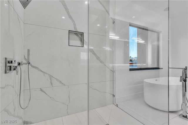 2827 Richmar Ave, Henderson, NV 89074 - full bath with a freestanding tub and a marble finish shower