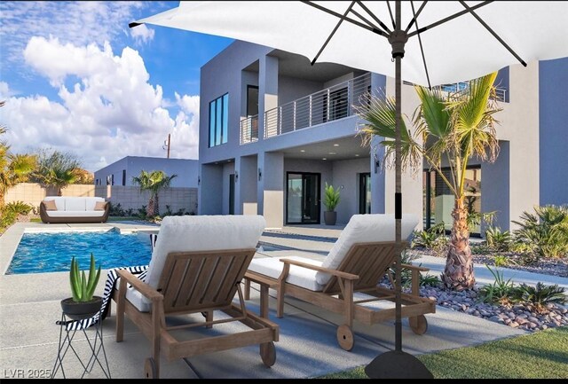 2827 Richmar Ave, Henderson, NV 89074 - view of pool featuring an outdoor hangout area, fence, and a patio
