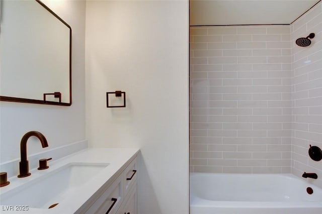 bathroom with shower / tub combination and vanity